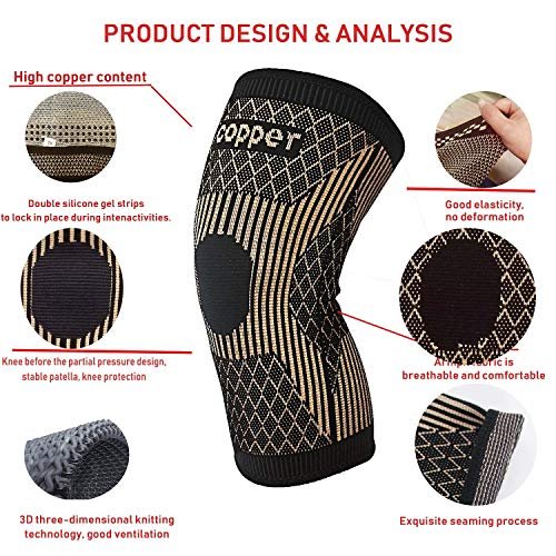 SHENGYADE Copper Knee Brace -Copper Knee Sleeve Compression For  Sports,Workout,Arthritis Pain Relief and Support-Single (XL) - Imported  Products from USA - iBhejo