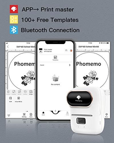 Phomemo Bluetooth Label Maker Machine- M110S Portable Mini Thermal Barcode  Label Maker for Business Labeling, Barcode, Office, Cable, Retail, Compati  - Imported Products from USA - iBhejo