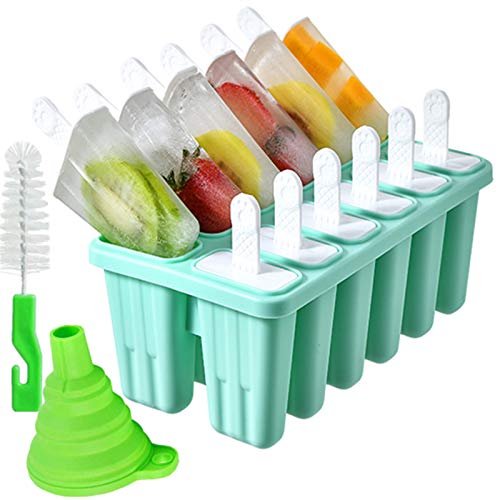 Popsicle Mold Set 4 Pieces Homemade Silicone Popsicle Maker Easy Release  Ice Cream Molds Reusable DIY Pop Molds (Ice World, Blue)