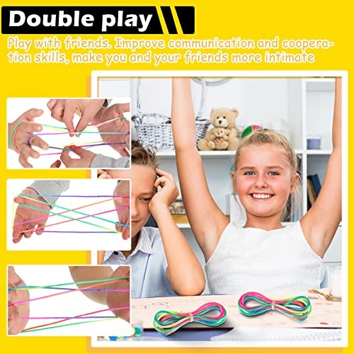 20 Pieces Cats Cradle String Finger String Toy Supplies Rainbow Color Cats  Cradle String Game Chinese Finger Stretchy Strings Fidget Toys Executive D  - Imported Products from USA - iBhejo