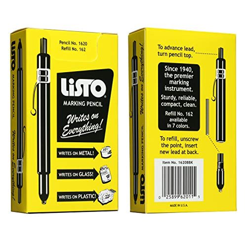 Listo 1620 - Box of 12 - BLACK COLOR - China Markers/Grease