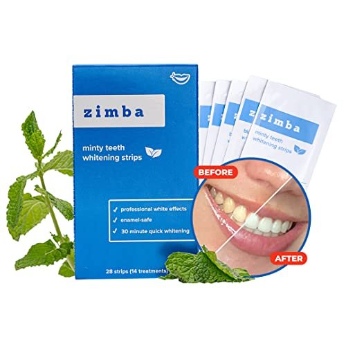 Zimba Teeth Whitening Strips Vegan Whitening Strip Enamel Safe Teeth  Whitening Hydrogen Peroxide Teeth Whitener for Coffee, Wine, Tobacco, and  Other - Imported Products from USA - iBhejo