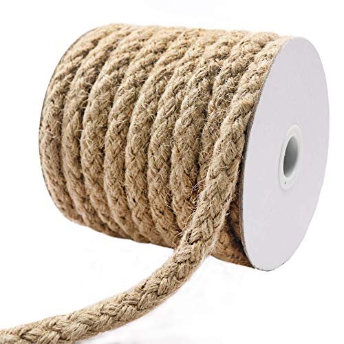 Tenn Well Braided Jute Rope, 25 Feet 11mm Thick Twine Rope for