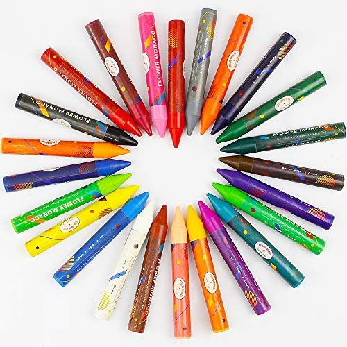 Lebze Toddler Crayons, 24 Colors Non Toxic Crayons for Kids Ages 2-4, Easy  to Hold Jumbo Crayons for Kids, Safe for Babies and Children Flower Monaco  - Imported Products from USA - iBhejo