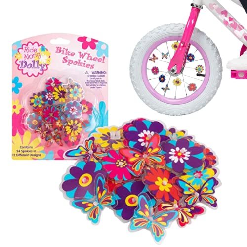 Bike Wheel Spokes Ride Along Dolly Colorful Flower and Butterfly