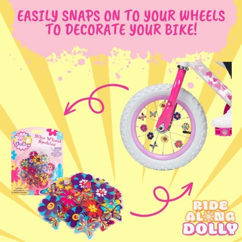 Bike Wheel Spokes Ride Along Dolly Colorful Flower and Butterfly