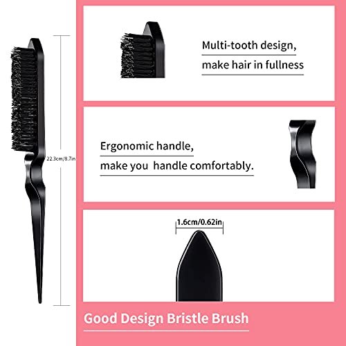 3 Pieces Hair Styling Comb Set Teasing Hair Brush Rat Pin Tail