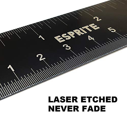 Esprite Architectural Scale Ruler, Engineering Scale and 12 inch Metal Ruler  Set, Machinist Ruler Triangular Scale Drafting Ruler