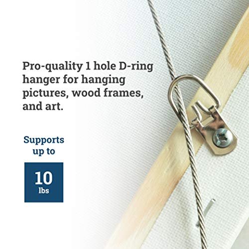 D Ring Picture Hangers with Screws - 100 Pack - Bulk D Rings - Pro Quality  d-Rings - Picture Hang Solutions