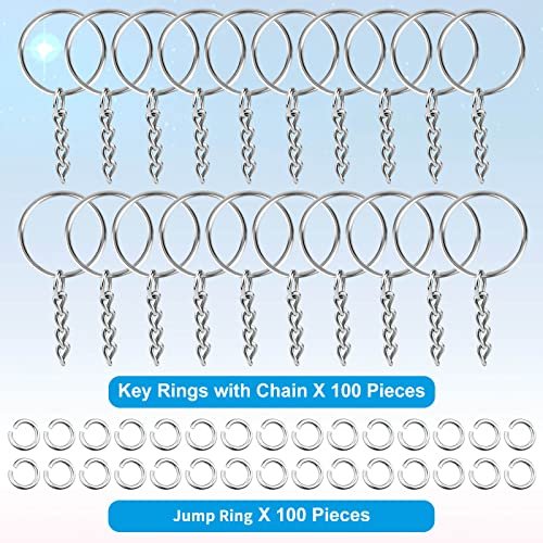 150pcs Craft Keychain Rings, Paxcoo Key Rings Kit Including 50