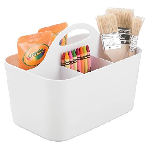 mDesign Plastic Portable Craft Storage Organizer Caddy Tote