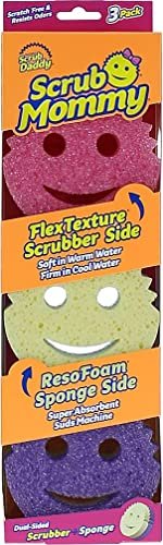 (3 pack) Scrub Daddy Dye Free Scrub Mommy Scrubber Sponge, 1 Count