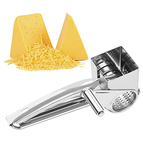 Handheld Stainless Steel Rotary Cheese Grater, Cheese, Vegetable