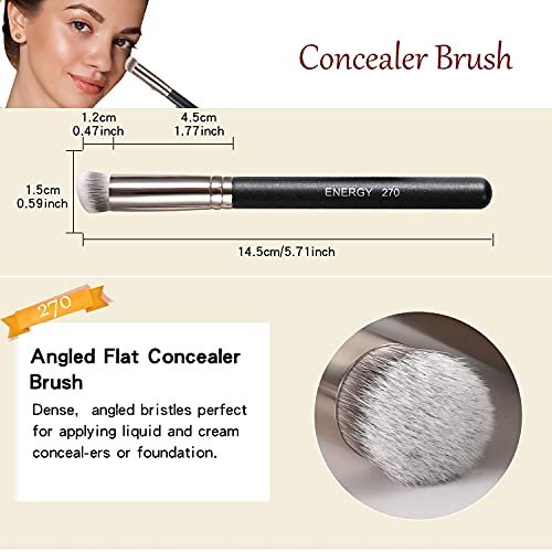 Foundation Brush for Liquid Makeup,Under Eye Concealer Brush Kabuki Set  Small Angled Face Cream Blending Air Brushes Dense