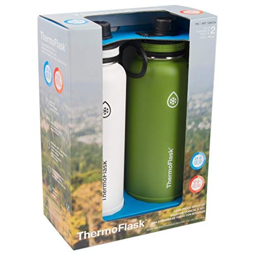 Takeya 40oz Stainless Steel ThermoFlask Insulated Water Bottle, 2-pack