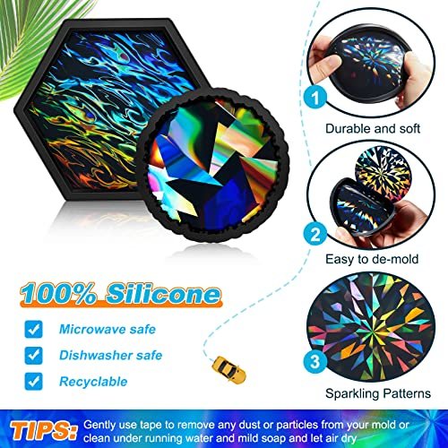 Holographic Silicone Coaster Mold - Square shape