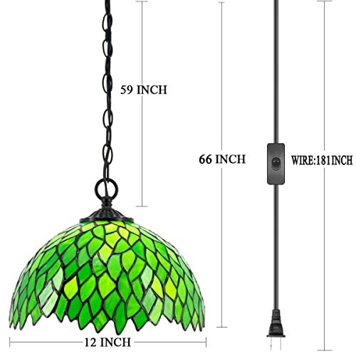 Plug in tiffany hanging on sale lamp