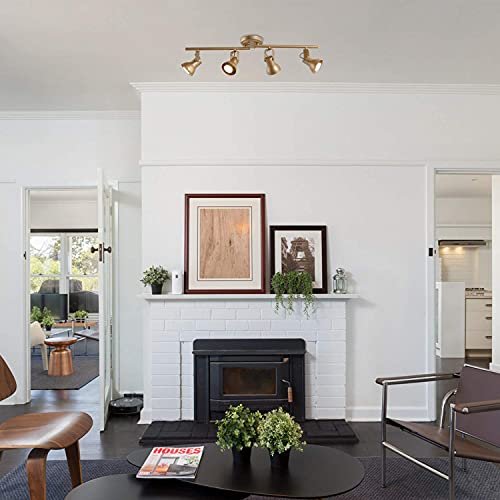 GEPOW LED Track Lighting Fixture, 4 Lights Modern Ceiling Spotlight