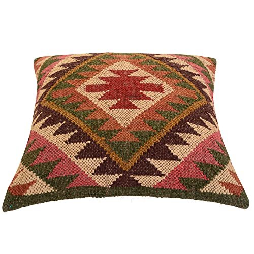 4 Set of Indian Handwoven Jute Cushion Cover 18x18 Decorative Jute