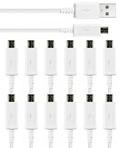 tekSonic [12-Pack Micro USB Cable Multi Pack Bulk Lot - 1 M/3.3 ft Charging Data Sync Fast Micro USB to USB A Cord for Samsung Galaxy S7 S6 Edge J7 S