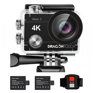 Dragon Touch 4K Action Camera 20MP Vision 3 Underwater Waterproof Camera 170 Wide Angle WiFi Sports Cam with Remote 2 Batteries and Mounting Access