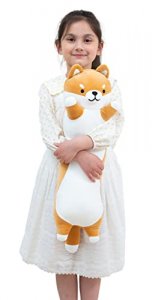 Kekeso Long Shiba Inu Plush Pillow Giant Stuffed Animals Dog Sleeping Pillow Corgi Plush Body Pillow Cartoon Soft Dog Hugging Pillow for Kids Birthda