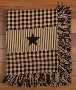 Home Collections by Raghu Heritage House Star Afghan, King, Black