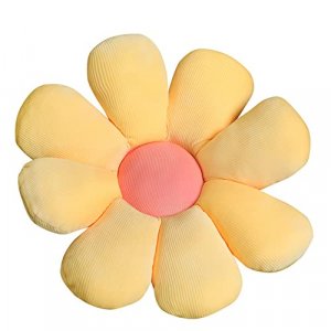 Flower Floor Pillow Daisy Flower Shape Cushion Cute Seating Pad Plush Chair Cushion Throw Pillow Home Decoration for Girls Women a Reading, Bed Room,