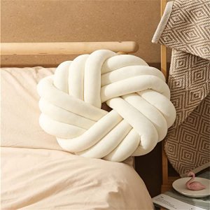Jackcsale Knotted Pillows Round Throw Pillow Knit Round Plush Pillow Home Decorative Throw Pillow for Living Room Kitchen Bedroom Chair Cushion Sofa 