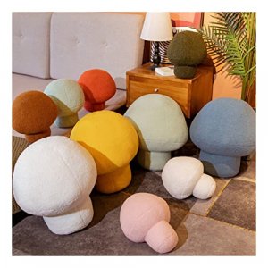 Baiyuruodie Mushroom Pillow Cushion Home Living Room Sofa Cushion Decoration Plush Decoration (30cm, Brown)