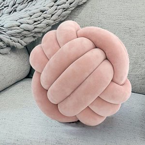 Jemsia Knot Pillow Ball Pillow Knot,Soft Home Decorative Pillows,Handmade Knotted Round Pillow Cushion for Decoration Bedroom,Living Room,Couch,Armch