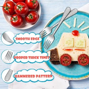 9-Piece Stainless Steel Kids Forks, HaWare Toddler Forks, Kids Silverware Preschooler Utensils, Baby Forks for Self Feeding, Mini Flatware Set for Ho