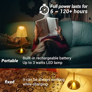 Amingulry Cordless Table Lamp, Rechargeable Battery Operated Lamp