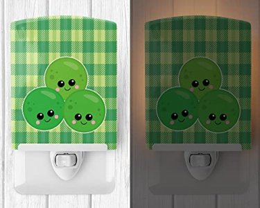 Caroline's Treasures BB6890CNL Three Peas Ceramic Night Light, Compact, UL-Certified, Ideal for Bedroom, Bathroom, Nursery, Hallway, Kitchen,