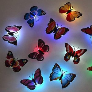 Cute Butterfly Wall Decor, Color Changing Cute Butterfly Night Light Home Room Desk Wall Decor 1 Pcs