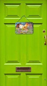 Caroline's Treasures PRS4024DS812 Yellow Rooster Greeting The Day Wall or Door Hanging Prints, Aluminum Metal Sign Kitchen Wall Bar Bathroom Plaque H