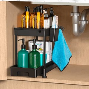 Under The Sink Organizer, SKYSEN Kitchen Cabinet Organizer, Bathroom Under  Sink Organizers And Storage, 2 Pack - Strengthened Structure - Large