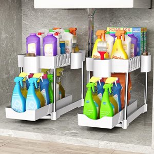 3 Pack Under Sink Organizers And Storage With Dividers,2-Tier