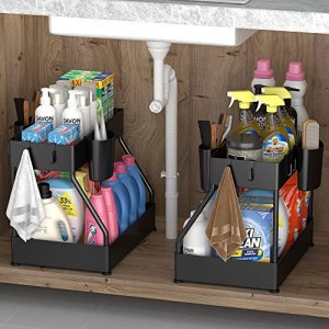 Ravinte Pull Out Under Sink Organizer 2 Tier Multi Purpose Sink Organi