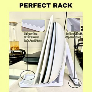 SUNFICON Cutting Board Rack Chopping Board Organizer Stand Holder Kitchen  Countertop Pots Pan Lids Rack Organizer Flat Steel 4.92 x 5.7 x 8.47 in.