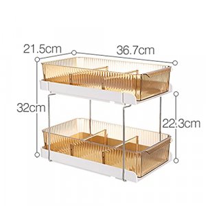 2 Tier Under the Sink Organizer Baskets with Sliding Drawers Ideal for Cabinet, Countertop, Pantry, and Desktop, for Bathroom, Kitchen, Office,2 T