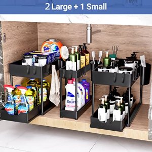  JUJEKWK Under Sink Organizers and Storage 3 pack, 2