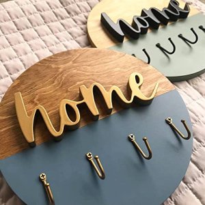 Lavender Inspired 3D Home Design Wall Mounted Key Holder for Wall, Decorative Wooden Home Sign, Wooden Key Organization, Small Home Key Rack for Entr