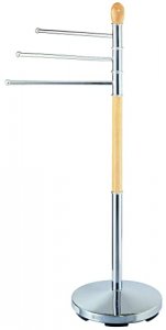 Chrome and Oak Free Standing 3 Tier Towel Stand by Madison Home Products, MH14200