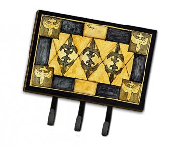 Caroline's Treasures 8089TH68 Fleur de lis Leash or Key Holder, Wall Hooks, Key Hooks Holder, Coat Rack Wall Mount, Coat Hooks, Hooks for Hanging Key