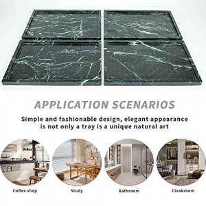 100% Natural Marble Serving Tray Luxury Calaccata Viola Marble Storage Tray for Home Decor Stone Tray for Bathroom/Kitchen/Vanity/Dresser,Plate Holde