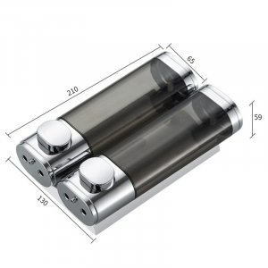 2-Chamber Manual Soap Dispensers Wall Mount,600ml Bathroom Shower Dispenser, Press Manually Lotion Shower Soap Dispenser Use for Home, Bath, Kitchen,