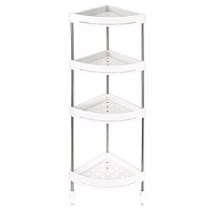IYAR HOME 4 Tier Shower Caddy Organizer Shelf Corner Standing 12.99 x 9.45 x 32.68 Inches Shower Rack for Inside Shower & Kitchen Storage White