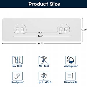 AKTECKE Shower Caddy Adhesive Replacement, No Drilling Transparent Adhesive Wall Hooks for Corner Shower Organizer Basket, Waterproof Adhesive Strip 