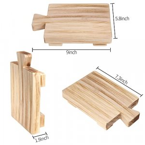 KRISMYA Wooden Soap Stand,1 Pack Small Wood Pedestal Stand Raw Wood Riser Plant Holder Kitchen Sink Holder Tray for Bathroom Home Kitchen Decor